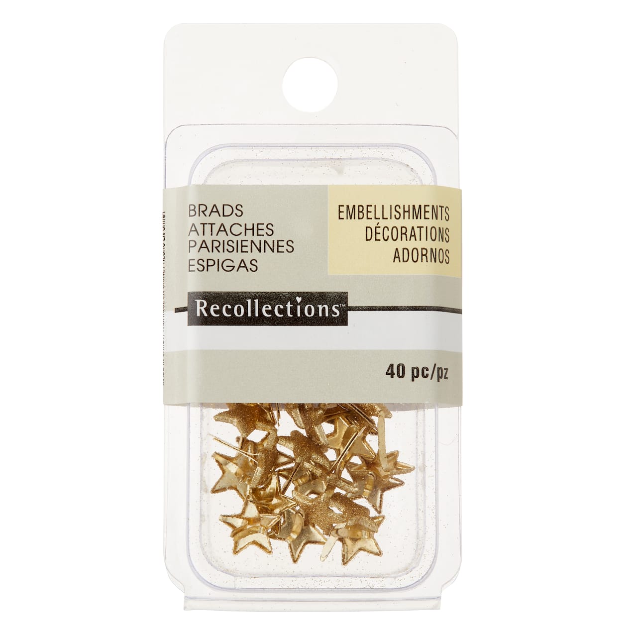 12 Packs: 40 ct. (480 total) Glitter Star Brads by Recollections™